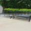 Powder coated steel outdoor bench seating metal garden bench