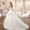 VDN45 Beautiful Lace Appliqued Beaded Bodice Bridal Gown with Double Lace Straps Low Back Long Style Princess Lace Wedding Dress