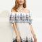 Dresses latest women girl design fashion photos White Embroidered Ruffle Off The Shoulder Dress