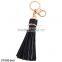 20cm PU leather Tassel keychain in stock 6 colors plated gold key chain