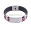Wholesale Black Pink Red White Brown Color Silicone Bracelet