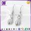 2015 top selling stainless steel earring with Zircon silver surgical earring