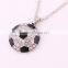 European Fashion Jewellery Sports Memorabilia Circle Football Alloy Diamond Necklace