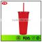 bpa free insulated double wall 22oz plastic tumbler with straw