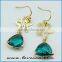 Good price top grade women wholesale gold brass stud gemstone earrings