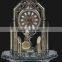 Magnificent Bright Gold Gilt Brass Mantel Clock, Black Marble Base Mantel Clock