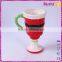 wine glass shape ceramic custom coffee cup with handle