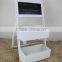 Rustic Grey Wood Design 2 Tier Freestanding Foldable Shelf Rack / Decorative Planter Pot Display Stand