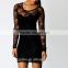 New Fashion Black Sexy Women's Ladies Floral Lace Dress Long Sleeve Bodycon Evening Dress