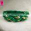 Green Metallic Gold Polka Dots Headband , Baby Girls Head Wraps , Knot Headband