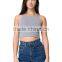 2015 new design fitness gym Apparel, plain solid color Cotton Spandex Sleeveless Crop Top custom for women wholesale