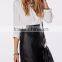 Western women sexy skirt retro tassel bag hip pencil PU skirt