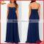 100% Polyester Fully Lined Maxi Dress Women Sweetheart Neckline Detail Chiffon Dress 2016