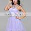 New design high quality crystal beaded tull Neck hanging Medium short Strapless sexy prom gown party dress