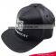 PU leather cloth black baseball cap with snakeskin leather back strap