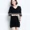 good quality fashion slim fit v neck custom knitted pure color womens pullover 100% cashmere sweater factory