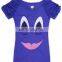 2015 Factory Direct Price Wholesale 100% Cotton Cartoon Evil Queen Royal Blue Top