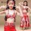 ET-135 Newest arrival satin beaded children belly dance costume with bra and belt set