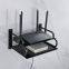 Black aluminum small double deck set top box shelf wall mounted router bracket