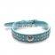 Best selling double drainage drill smooth peach heart pet collar cat dog collar PU dog chain