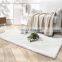 Customized Square  New Pure White  Bedroom  Living Room Big Shaggy Area Faux Fur Carpets