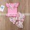 Baby Girl Clothing Sets Cotton Floral Back To School Ruffle Kids Girl Outfits