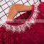 2020 autumn children's girls red golden velvet dress