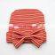 Infant Beanie Newborn fabric striped Caps Baby Sweet Hat with big bow 5colors