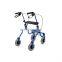 Rehabilitation medical walking aids portable lightweight rollator walker with PU seat