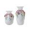 European Modern Simple Fashion Hollow Gild Knit White Ceramic Vase For Home Decor