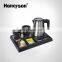 hot sell 0.6L hotel electric kettle stainless steel with welcome tray