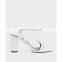 Fancy good quality design women high block heel asymmetric strap cylindrical heels sandals shoes other color are available