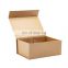 Custom your logo printing brown magnetic closure kraft paper gift box packaging