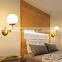 Fashionable simple single head glass ball lamp Bedside wall light for hotel home bedroom living room design Nordic LED wall lamp