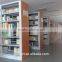 metal library double side wooden book shelf