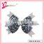 2013 Hot selling girls zebra-strips print eco-friendly grosgrain ribbon hair bow with metal clip (DW-0055)