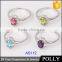 S925 silver wedding and engagement rings with clear zircon green stone ruby ring women jewelry