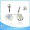 Curved Bar Claw Cubic Zircon Blue Body Piercing Navel Rings India