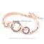 Fashion Jewelry 18K Rose Gold Filled Clear Unique Circle Austrian Crystal Bangle Bracelet