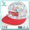 flat brim snapback hats with flowers pattern design