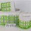 set of 3 round bread storage canbinet bin with cotton lining