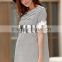 Round Neck Short Sleeve Lace Trim Stripe Causal Dress, Women Casual One Piece Dress Simple