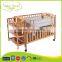 WBC-01B australia standard solid wood softextile baby crib attacged bed with anti-skid casters