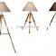 Classic Printing Silk Shade Tripod Wood Floor Lamp F013