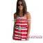 2016 Nautical Red Stripe Print Strapless long maxi kaftan dress india