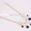 Water Drop Shape alloy Pendants sapphire Pendant Necklace GJ-099