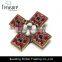 2015 latest wholesale beads in center four red squares surrounding fashion popular brooch