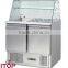 Curved glass saladette refrigerated counter