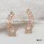 Shooting star shape stud earrings with CZ and rhodium plating