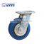 4, 5, 6, 8 inches Blue elastic rubber caster wheel, rubber swivel casters